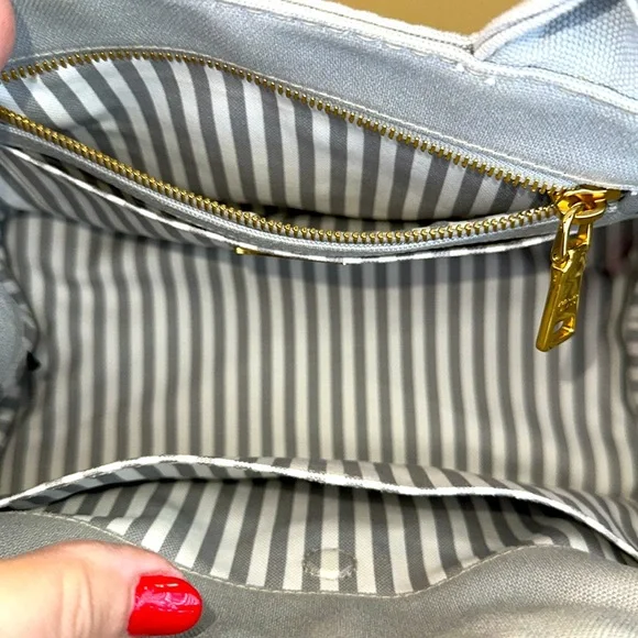 Prada Canapa RARE Slate Gray/Blue Small Tote Original Strap w/ COA - Picture 15 of 15